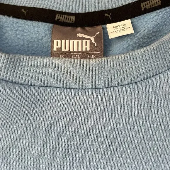 Puma Manchester City FC Soccer Crewneck Sweater Mens Size Medium Blue Sweatshirt - Picture 8 of 13